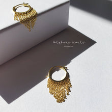 Load image into Gallery viewer, Chain Drop Hoop Earrings
