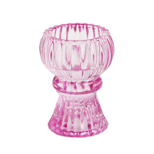 Load image into Gallery viewer, Small Pink Glass Candle Holder - Valentine&#39;s Day Gift
