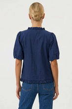Load image into Gallery viewer, Naked Zebra - Ruffle Detail Bubble Sleeve Top: Off White / L

