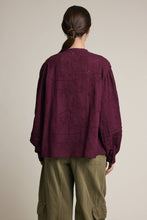 Load image into Gallery viewer, RAISONNEL - Vintage Inspired Eyelet Embroidered Blouse - RT1349: WINE / S-M-L (3-2-1)
