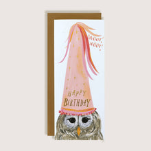 Load image into Gallery viewer, Owl Birthday Hat Happy Birthday Greeting Card
