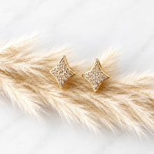 Load image into Gallery viewer, CZ Pave Star Stud Earrings
