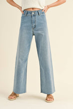 Load image into Gallery viewer, MIOU MUSE - MMP623   STRAIGHT WIDE LEG DENIM PANTS: MATCHA / L
