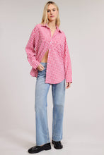 Load image into Gallery viewer, Oversized Gingham Button Down Shirt
