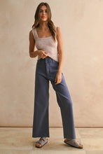Load image into Gallery viewer, MIOU MUSE - MMP623   STRAIGHT WIDE LEG DENIM PANTS: MATCHA / L
