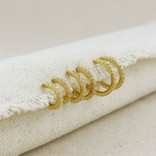 Load image into Gallery viewer, GoldFi - 18k Gold Filled Thin Line Cubic Zirconia C Hoop Earrings: 13mm

