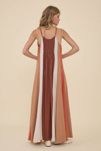 Load image into Gallery viewer, RAISONNEL - Colorblock Flowy Maxi Slip Dress - RD1262: NATURAL MIX / S-M-L (3-2-1)
