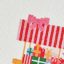 Load image into Gallery viewer, Christmas Trolley Cart Needlepoint Canvas 18 Mesh 4” Design
