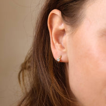 Load image into Gallery viewer, GoldFi - 18k Gold Filled Solitaire Bezel CZ C-Hoop Earrings
