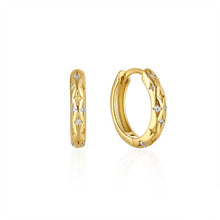 Load image into Gallery viewer, Dainty Gold Star Huggie Hoop Earrings

