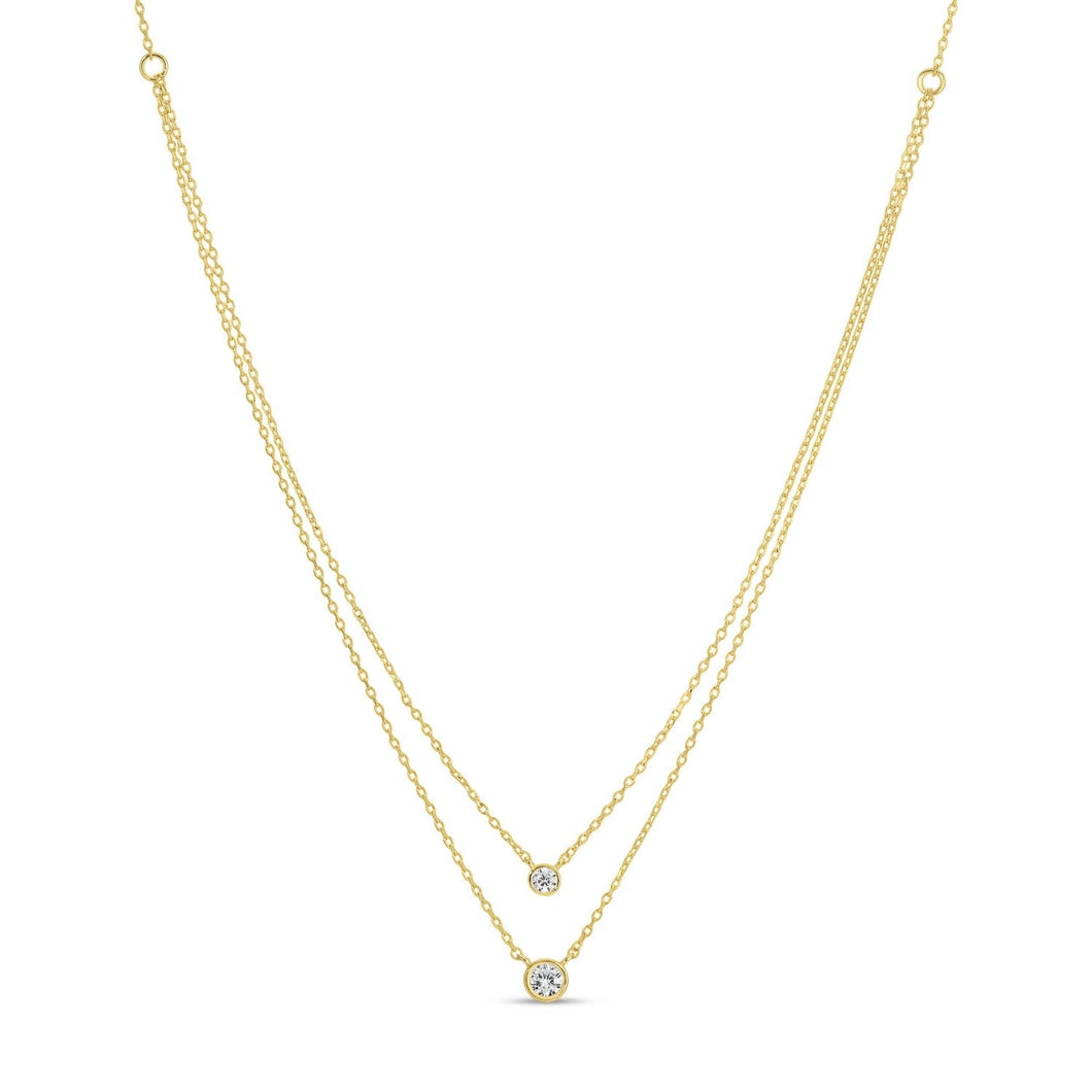 Double Layer Cz Necklace