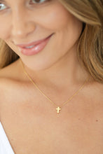 Load image into Gallery viewer, Small Simple Cross Necklace: Gold
