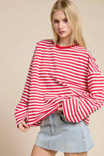 Load image into Gallery viewer, Mimosa - Striped Terry Oversized Long Sleeve Top: Golden / M
