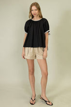 Load image into Gallery viewer, Puff Sleeve Trim Detail Blouse
