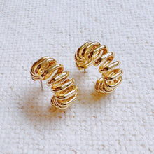 Load image into Gallery viewer, Curly Cord Hoop Earrings

