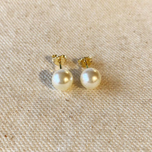 Load image into Gallery viewer, GoldFi - 18k Gold Filled 8mm Classic Pearl Stud
