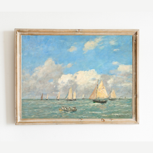 Load image into Gallery viewer, Ships in the Harbor Antique Print
