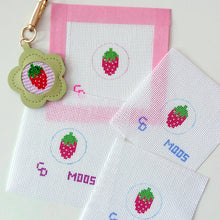 Load image into Gallery viewer, Mini Strawberry 1” Circle Key Fob Canvas Insert
