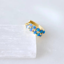 Load image into Gallery viewer, Blue Opal Huggie
