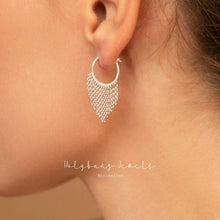 Load image into Gallery viewer, Chain Drop Hoop Earrings
