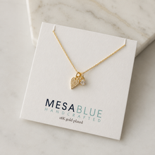 Load image into Gallery viewer, Mesa Blue - Tiny Pave CZ Heart Necklace
