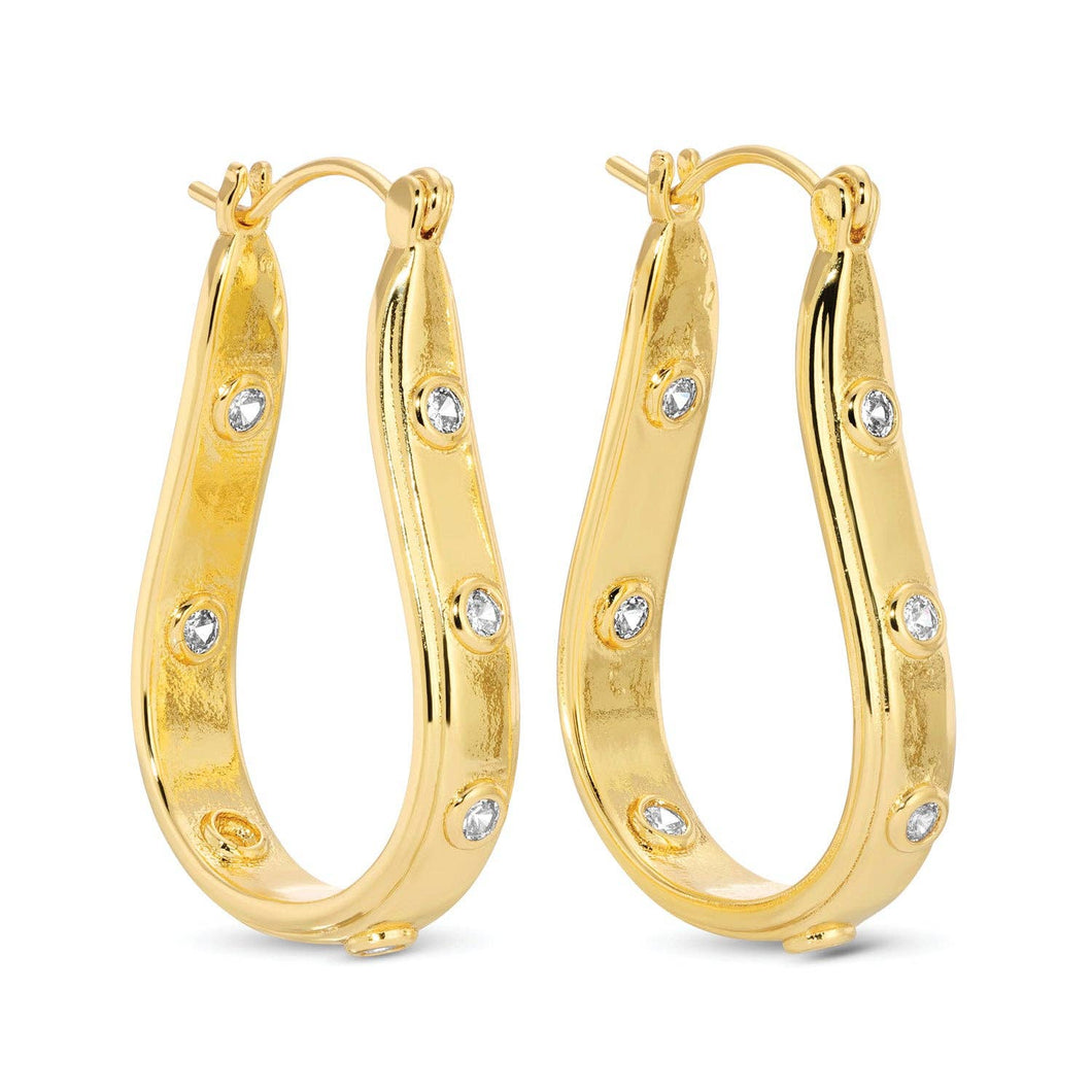 Petite Cz Oblong Latchback Earrings