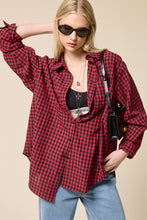 Load image into Gallery viewer, Mimosa - Relaxed Gingham Button Down Shirt: Ocean / M
