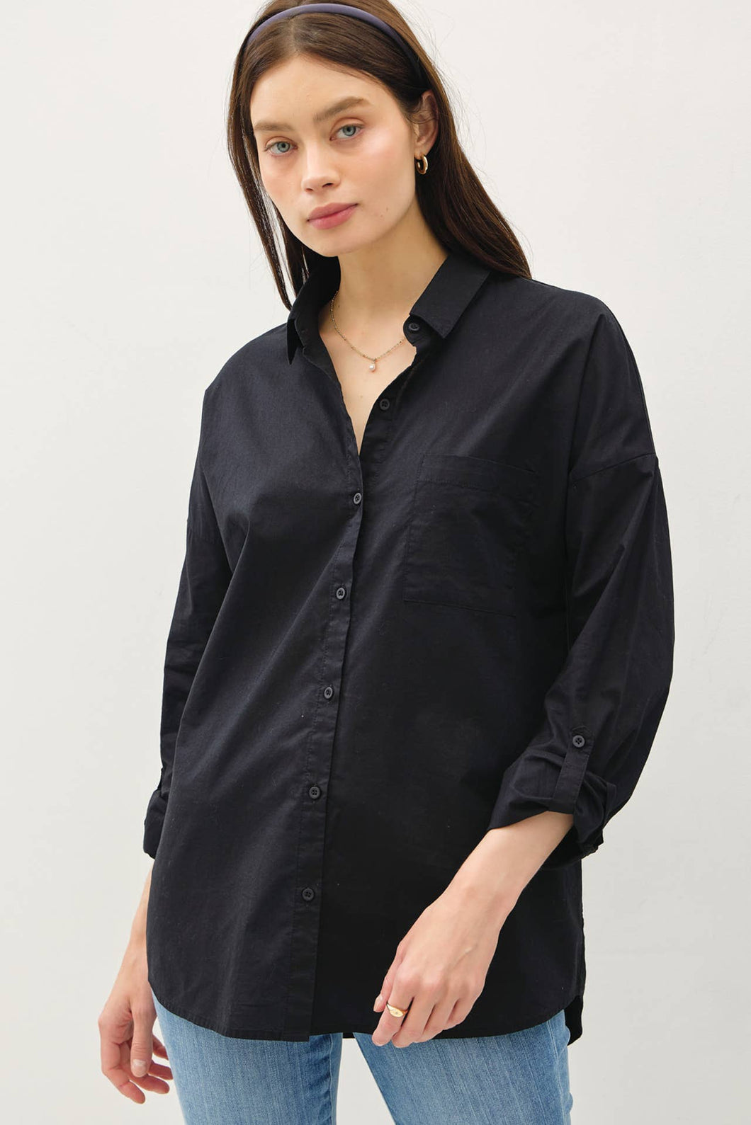 Basic Cotton Button Up