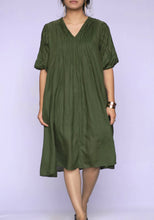 Load image into Gallery viewer, Olive Cotton Gauze Dress
