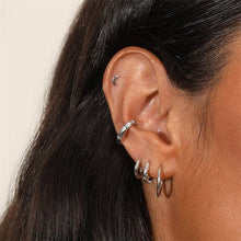 Load image into Gallery viewer, Dainty Gold Star Huggie Hoop Earrings
