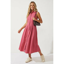 Load image into Gallery viewer, Naked Zebra - Sleeveless Midi Shirt Dress: Black / M

