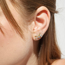 Load image into Gallery viewer, GoldFi - 18k Gold Filled Clear Cubic Zirconia 3-Shapes Stud Earrings
