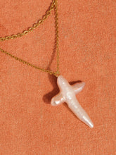 Load image into Gallery viewer, Aurise Freshwater Pearl Cross Necklace
