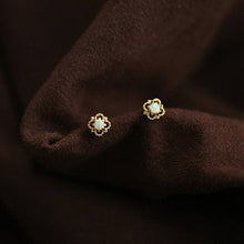 Load image into Gallery viewer, Dainty Opal Four Leaf Clover Earrings
