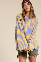 Load image into Gallery viewer, Mimosa - Striped Terry Oversized Long Sleeve Top: Golden / M
