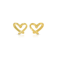 Load image into Gallery viewer, Free Form Heart Studs on Velvet Gift Tag: Gold
