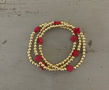 Load image into Gallery viewer, Gold Beaded Bracelet with Cross
