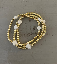 Load image into Gallery viewer, Gold Beaded Bracelet with Cross
