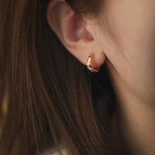 Load image into Gallery viewer, Dainty Gold Star Huggie Hoop Earrings
