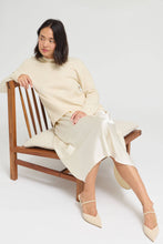 Load image into Gallery viewer, Grade &amp; Gather - 61385 - KNIT SATIN SKIRT DRESS: TAPENADE / Contemporary / M
