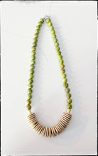 Load image into Gallery viewer, Short Wood African Turquoise Bead Necklace Coconut Green
