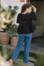 Load image into Gallery viewer, RAISONNEL - Embo Airy Collar Blouse - RT1055: Black / S-M-L (3-2-1)
