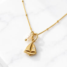 Load image into Gallery viewer, Pearl Sailboat Necklace
