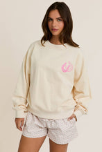 Load image into Gallery viewer, LE LIS - &quot;COASTAL COWGIRL&quot; PRINTED CREW NECK OVERSIZED SWEATSHIRT: CREAM / M
