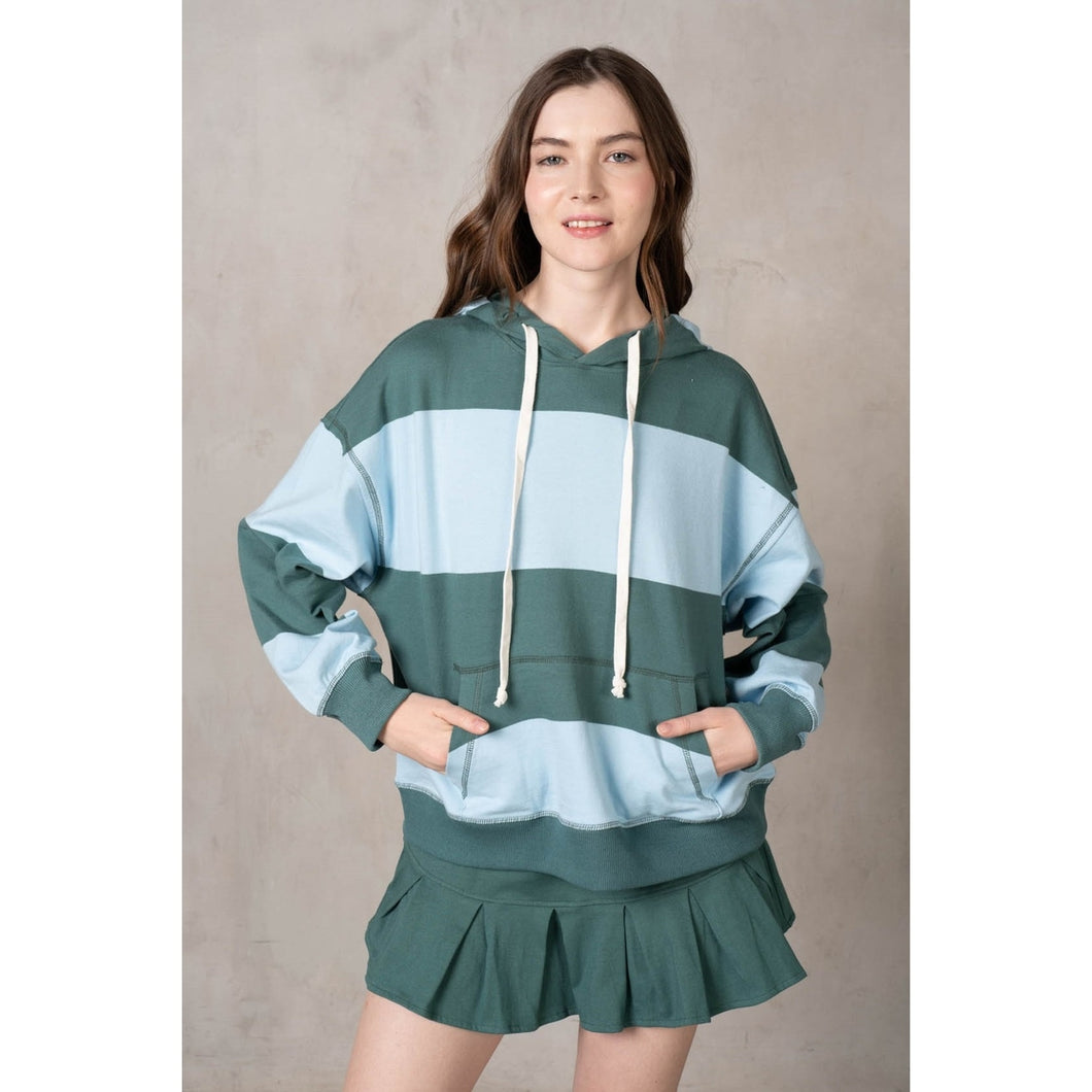 Striped Hoodie - Green