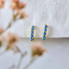 Load image into Gallery viewer, Blue Opal Huggie
