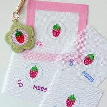 Load image into Gallery viewer, Mini Strawberry 1” Circle Key Fob Canvas Insert
