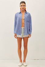 Load image into Gallery viewer, Be Cool - COTTON LINEN BLEND LONG SLEEVE BUTTON UP SHIRT-CHAMBRAY: CHAMBRAY / S
