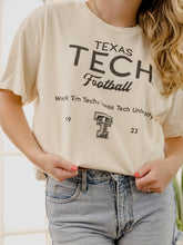 Load image into Gallery viewer, LivyLu - Texas Tech Red Raiders Shot Off Off White Thrifted Tee : S
