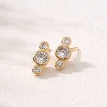 Load image into Gallery viewer, CZ Stacked Cluster Stud Earrings
